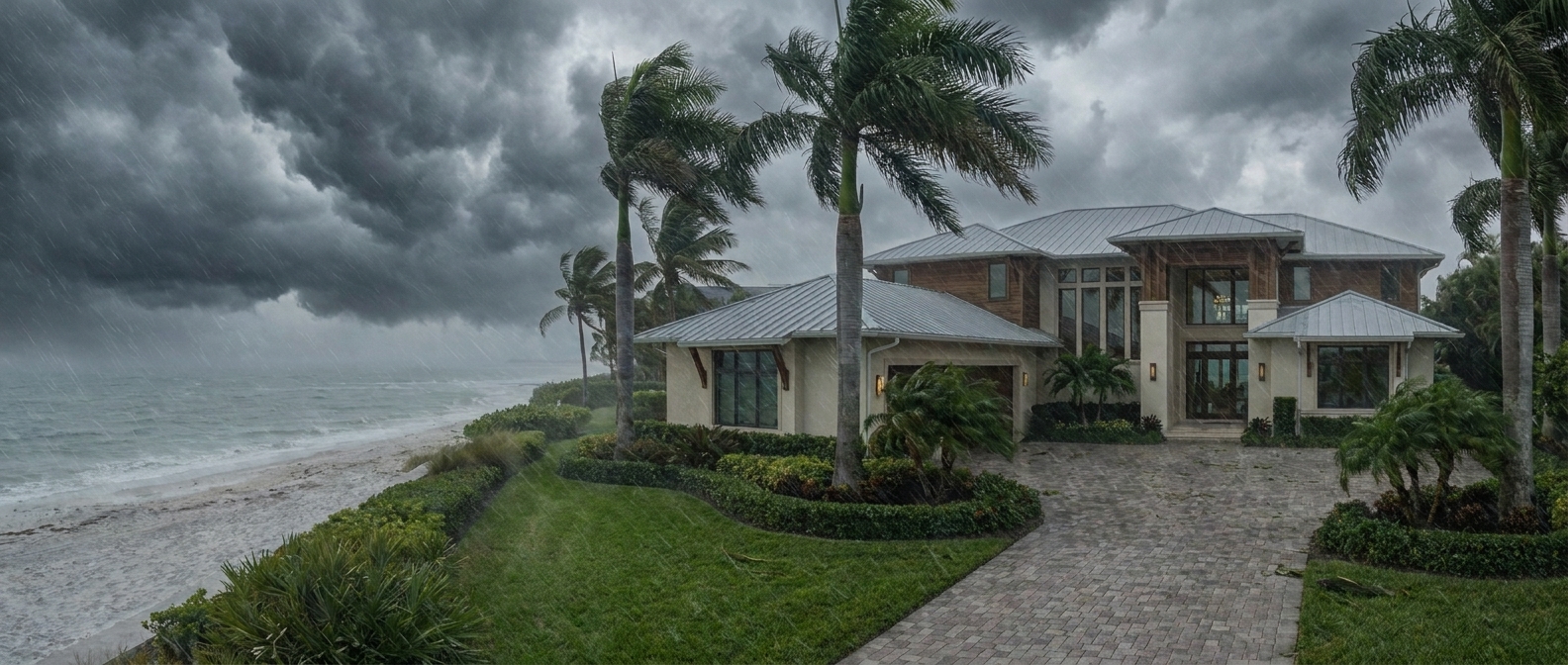 The same home during a Gulf-coast storm